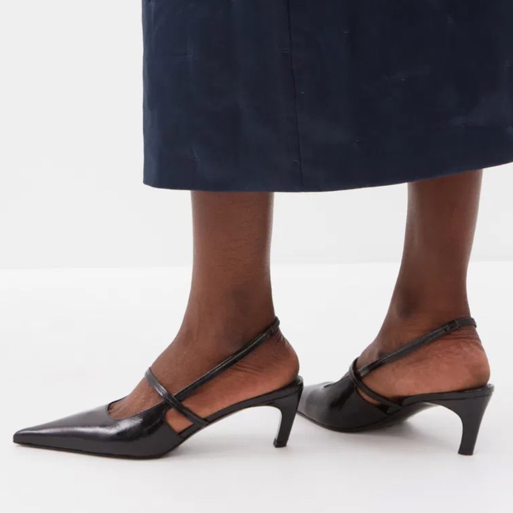 Toteme Sharp Slingback Pumps, 39, Black - Picture 14 of 17